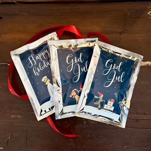 Tevykort Varma Julhälsningar Katt