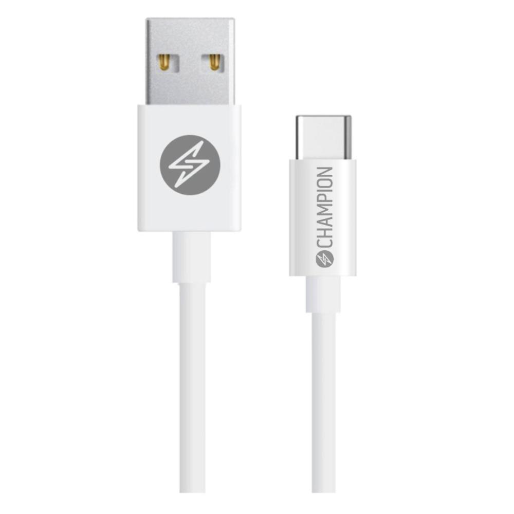 Kabel Champion Usb-A till Usb-C 1m Vit