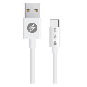 Kabel Champion Usb-A till Usb-C 1m Vit