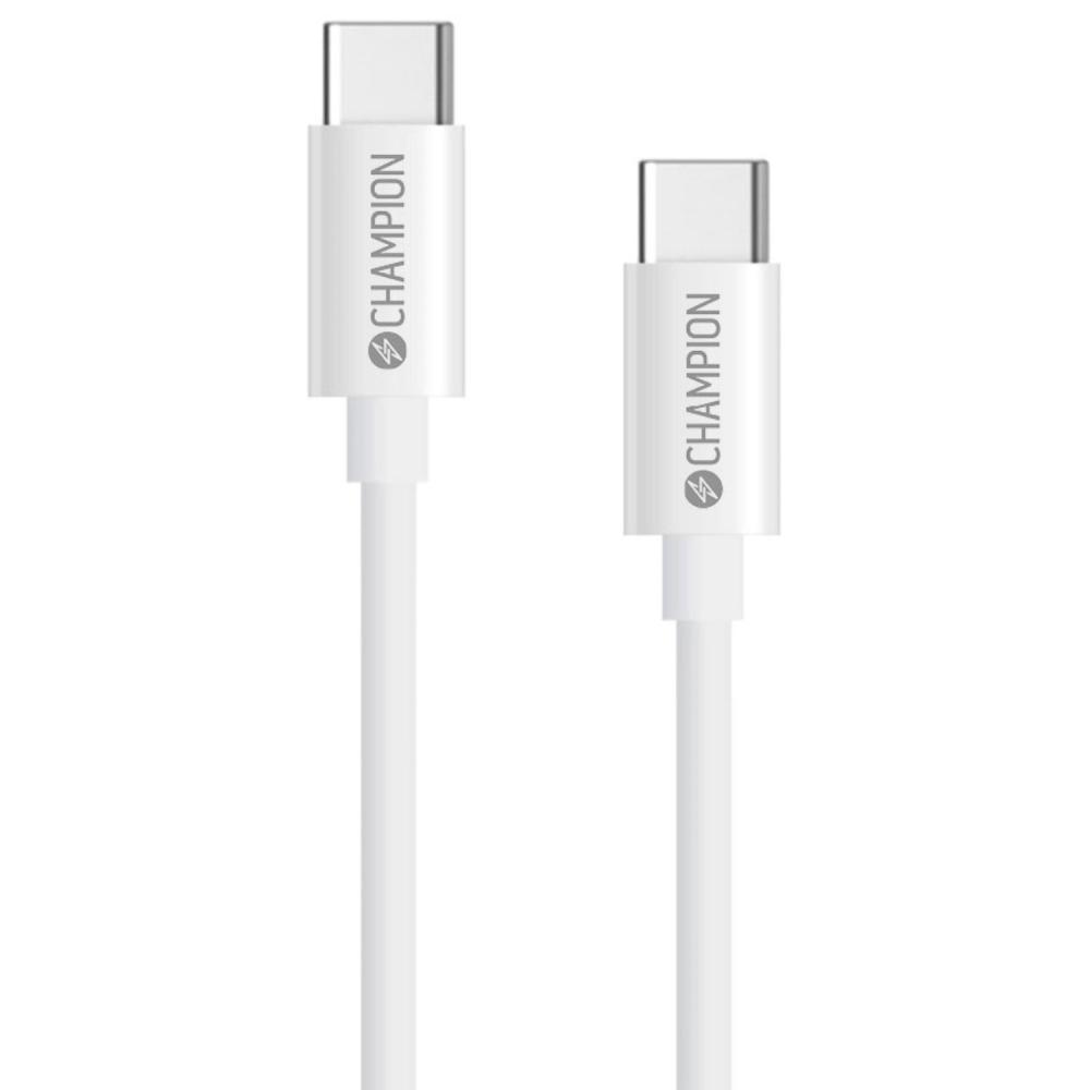 Kabel Champion Usb-C till Usb-C 2m 60W Vit
