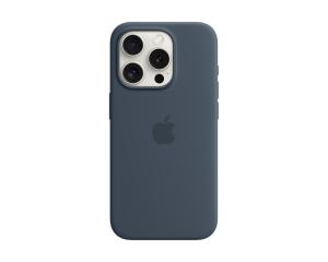 Baksideskal Apple iPhone 15 Pro Silikonskal med MagSafe Stormblå