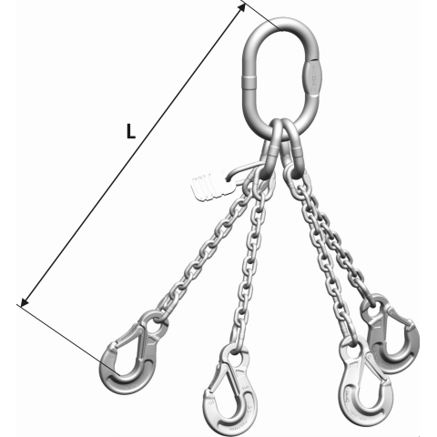 Lyftkätting rostfri 4-part
