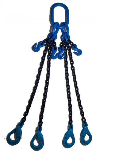 Lyftkätting - fyrdelad säkerhetskrok med förkortningskrok
