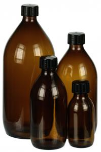 GLASFLASKA BRUN MED SKRUVKORK 100ML