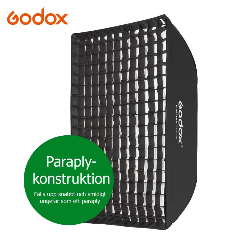 GODOX PARAPLY SOFTBOX MED RASTER 60X90CM 