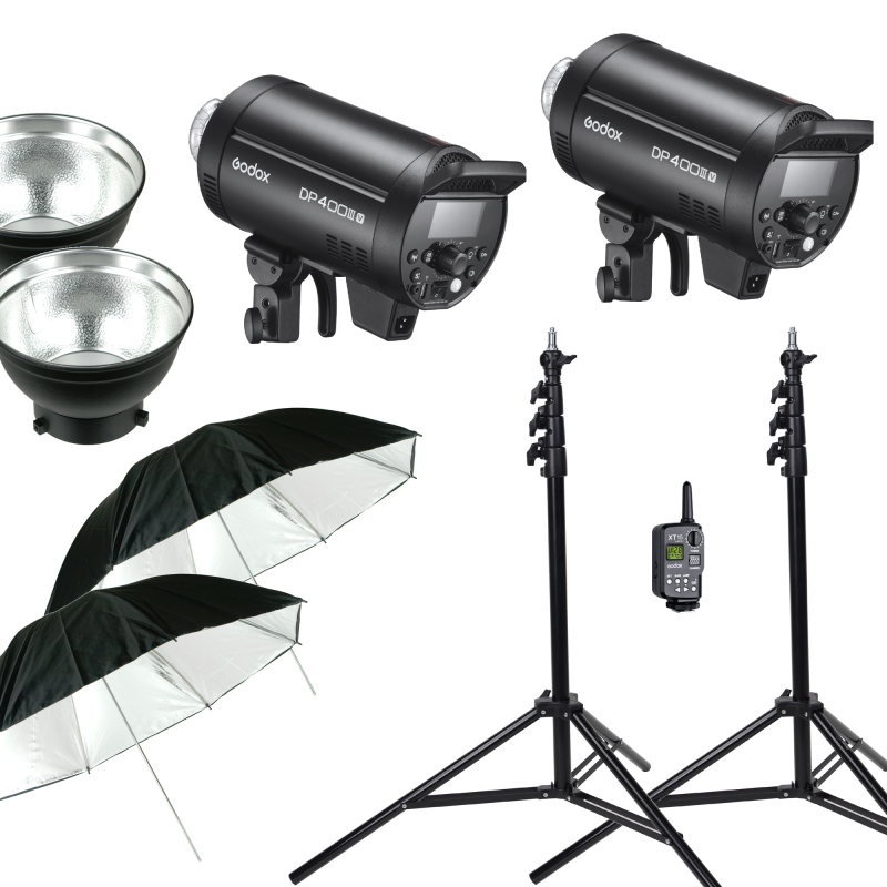 GODOX BLIXTPAKET NR 45 MED DP400III-V STUDIOBLIXTAR O PARAPLY