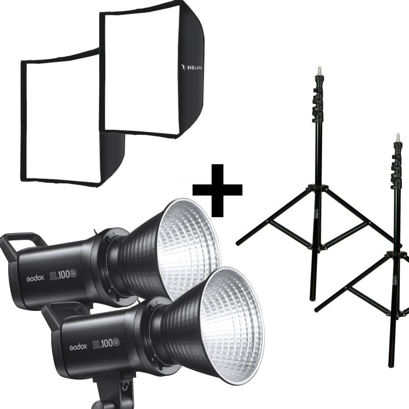  PAKET 2xGODOX SL100BI, 2X SOFTBOX 60X60CM, 2XVC8008K