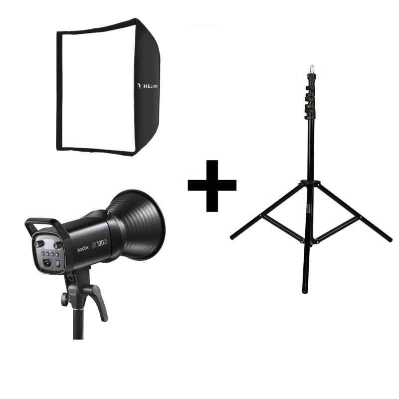 PAKET GODOX SL100D +  SOFTBOX 60X60CM + VC8008K