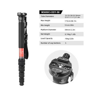 SUNWAYFOTO M3650C CARBON FIBER MONOPOD & DDY58