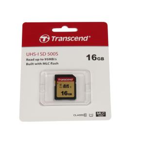 TRANSCEND MINNESKORT 16GB SD UHS-I U3, MLC 500S GOLD KLASS 10