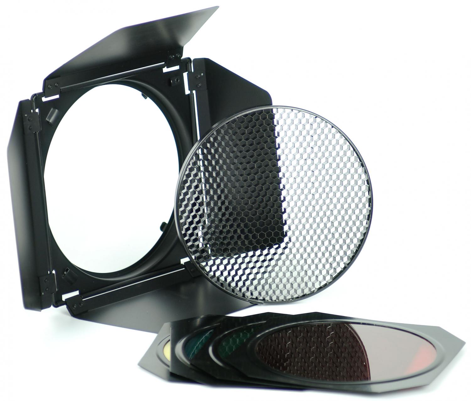 GODOX BD-04 BARNDOOR KIT MED RASTER & FILTER