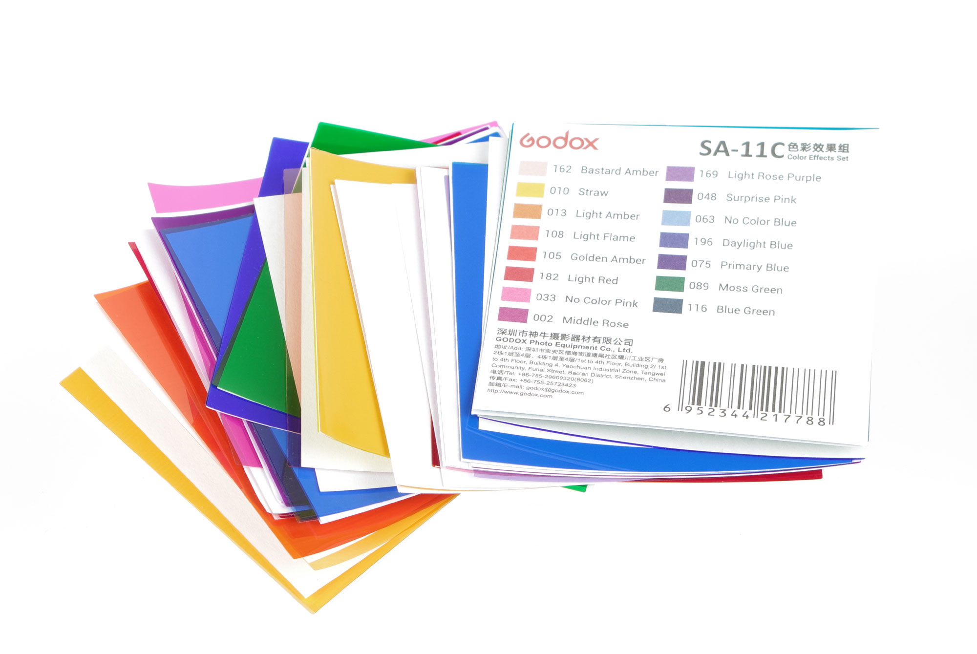 Godox SA-11C Kit Filtres Couleur Température Pour S30 - 32 Gels Colorés + Chiffon