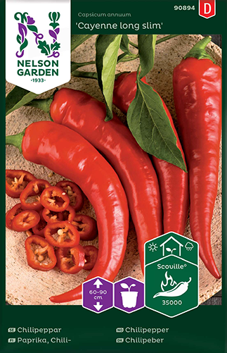 Chilipeppar (Cayenne Long Slim) Premium Nelson Garden