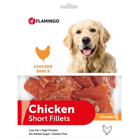 Hundgodis Chick´n Snack kyckling korta filéer 2x400g Flamingo