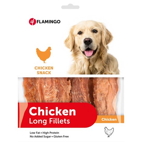 Hundgodis Tugg Chick´n Snack kyckling långa filéer 2x400g Flamingo