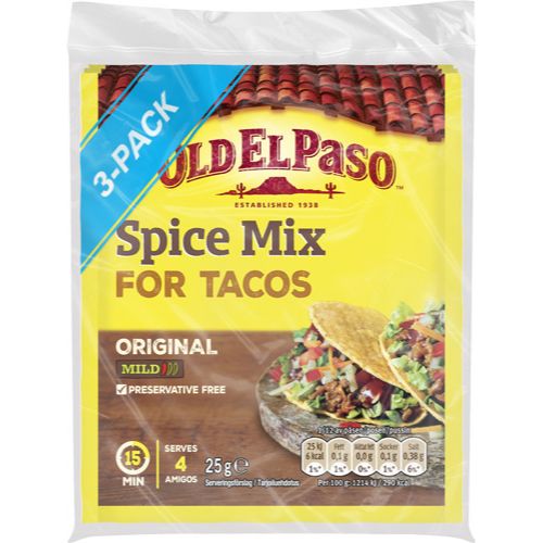 Tacokrydda Spice Mix 9x3x25g Old El Paso