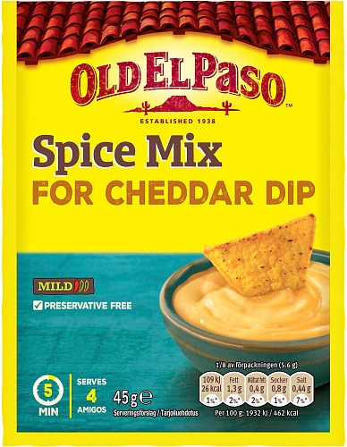 Cheddar Dip Mix 24x45g Old El Paso