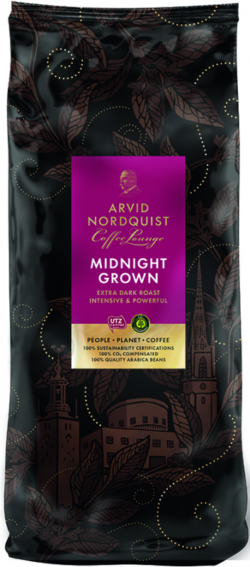 Kaffe Midnight Grown Malet Extra Mörkrost 1x1000g Arvid Nordquist