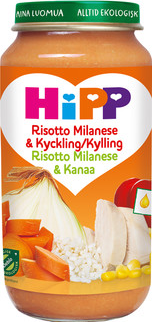 Barnmat 12-17 Mån Risotto Milanese & Kyckling Eko 6x250g Hipp