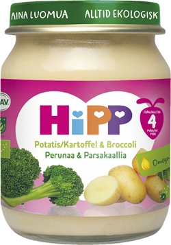 Barnmat 4 Mån Potatis/Broccoli Eko 6x125g Hipp