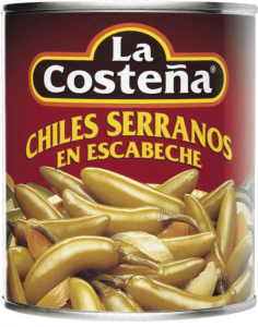 Mexikansk serrano chili från la costena om 210g billigt hos Kolonialvaror. Alltid bra pris på skafferivaror i storpack. Perfekt för catering storhushåll restaurang och café. Vi levererar till hela Sverige!