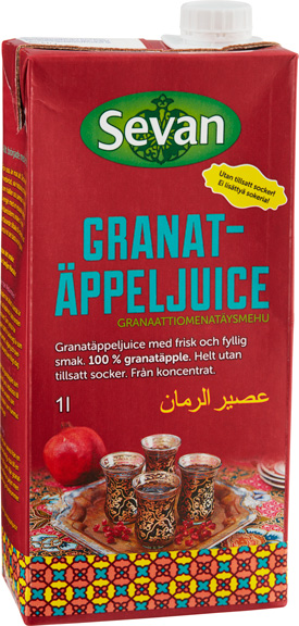 Tetrapak med granatäppeljuice