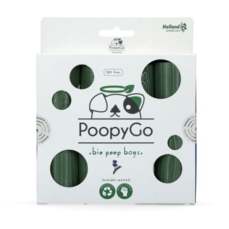 Hundbajspåse Eco biologiskt nedbrytbar m lavendeldoft 8x15 PoopyGo