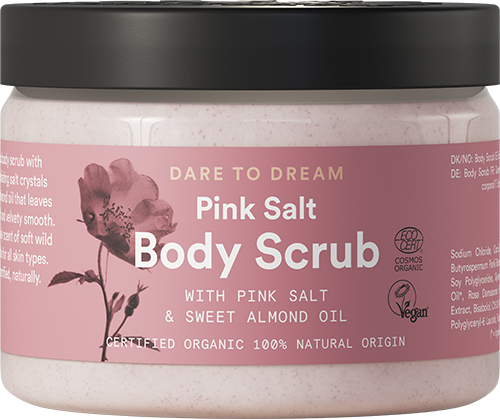 Soft Wild Rose Pink Salt Body Scrub EKO 6x150ml Urtekram