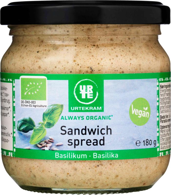 Sandwichspread Basilika EKO 2x180g Urtekram