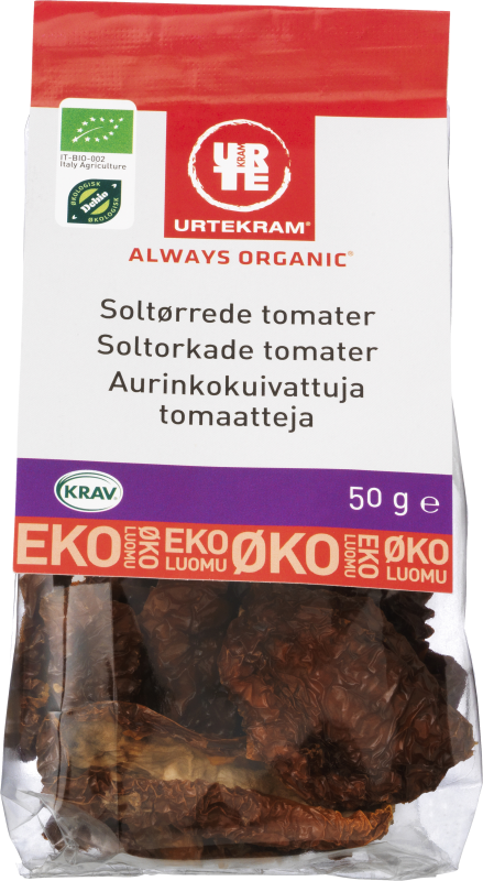 Soltorkade Tomater EKO 3x50g Urtekram