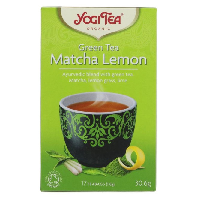 Te Green Tea Matcha Lemon KRAV 2x17påsar Yogi Tea
