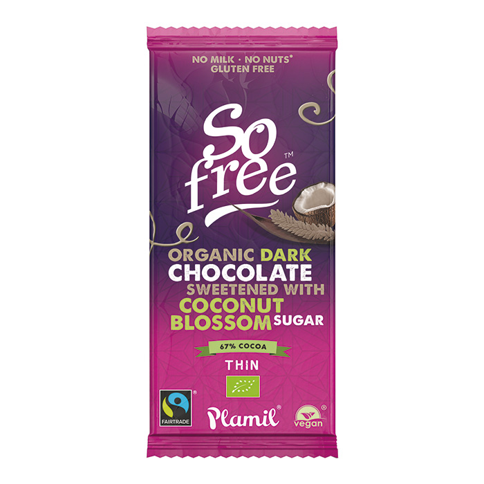 Mörk Choklad So Free Coconut Blossom Eko 3x80g Plamil
