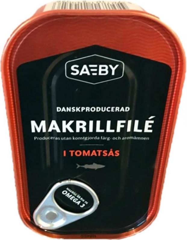 Makrillfilé I Tomatsås 3x125g Saeby