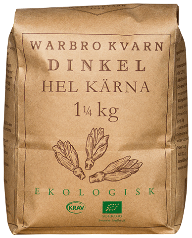 Dinkel Hel Kärna 10x1,25kg Eko/Krav Warbro Kvarn