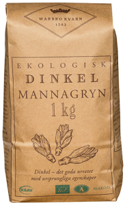 Dinkel Mannagryn 10x1,25kg Warbro Kvarn