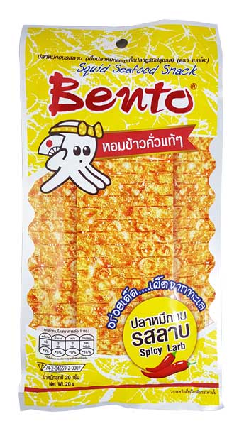 Bento Squid Snack Spicy Larb Yellow 20 g