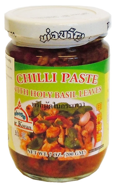 Chili Paste w/Holy Basil 200g Por Kwan