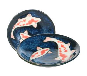 Sushi Dish Round Koi 9cm