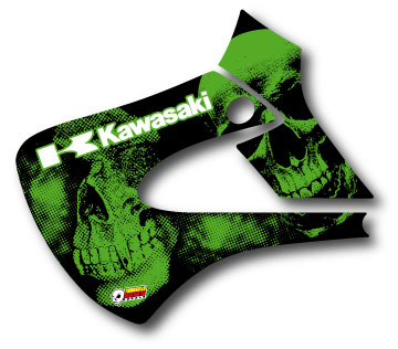 Kylvingsdekal till KX 85 1998-2012 Green Skull