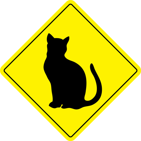 Varningsskylt katt