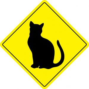 Varningsskylt katt