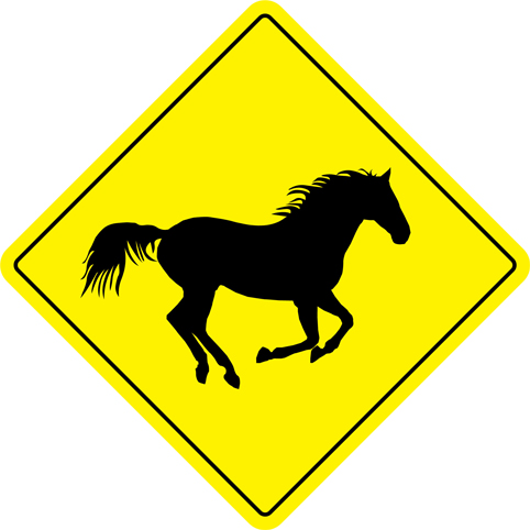 Varningsskylt häst