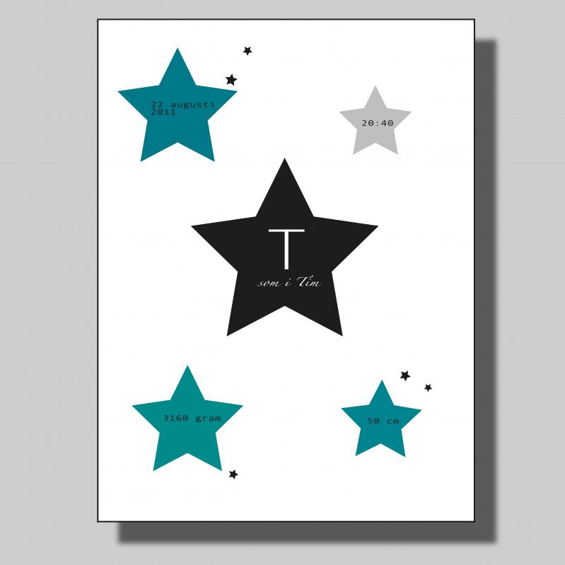 Födelsetavla stjärna.. Poster