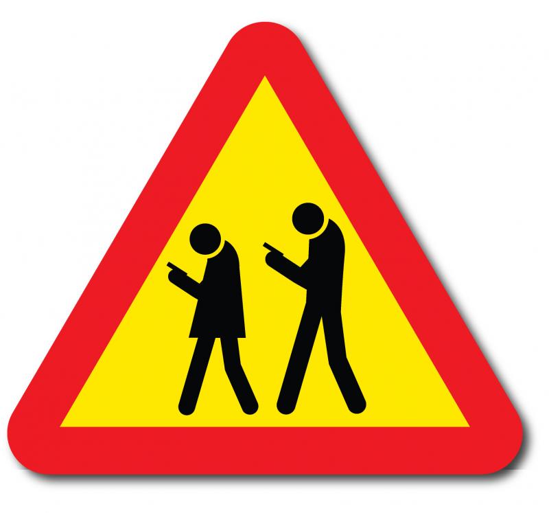 Varningsskylt Smartphone Zombies