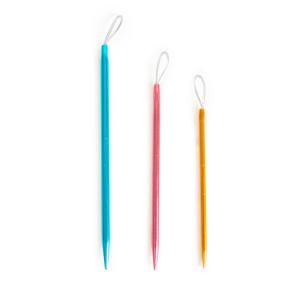 Katia Set av 3 nålar av aluminium med nylonögla 