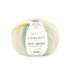 Äiti Socks & More 204 blå-citrongul-rosa-grön