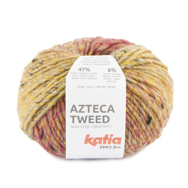 Azteca Tweed 301 vinröd-blå-okra