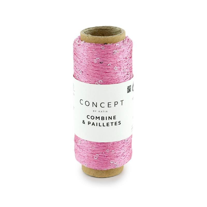 Combine & Paillettes 64 mellanrosa