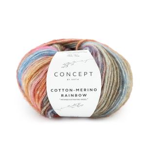 Cotton-Merino Rainbow 501 brun-rosa-blå