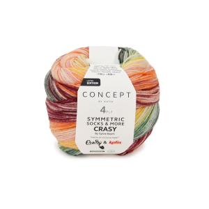 Symmetric socks & more Crasy 102 orange-gulgrön-mörkgrön